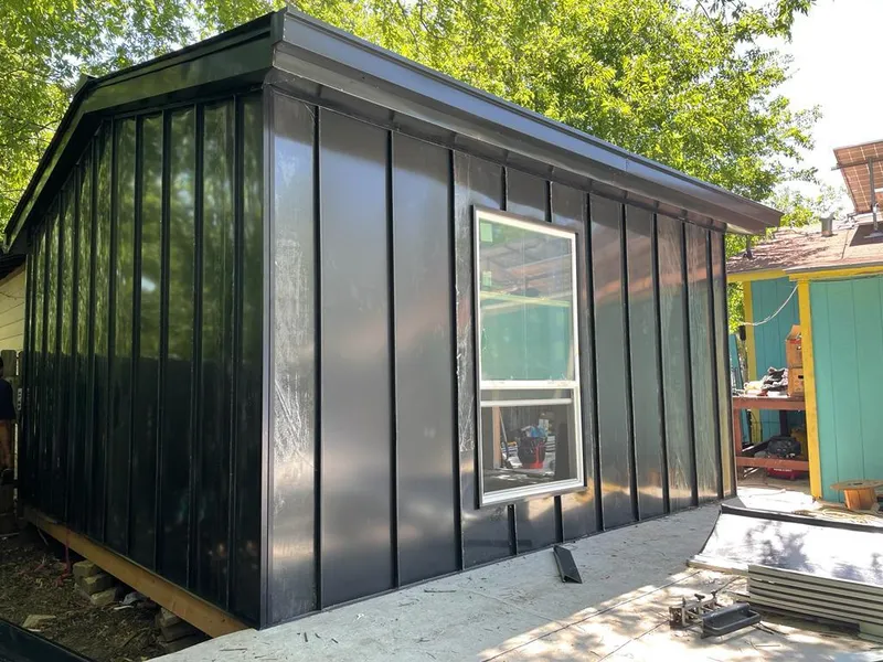 Black standing seam metal wall panels for Metal Roof Installation in Pontoon Beach